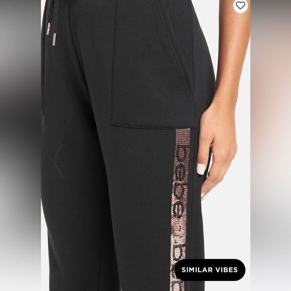 Bebe Sport Sequin Stripe Joggers - Picture 2 of 7